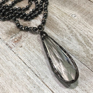 Bright Skies Crystal Teardrop Necklace